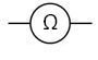 Electrical symbol for an ohmmeter